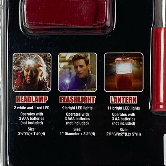 Fine Life Tool Products Emergency LED Lantern, Headlight, Flashlight Set NEW - Picture 5 of 5